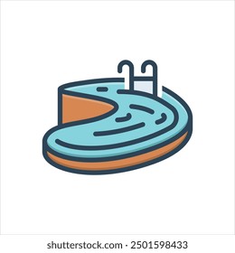 Vector colorful illustration icon for pool