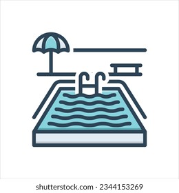Vector colorful illustration icon for pools