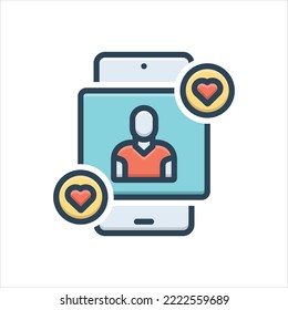 Vector colorful illustration icon for popularity