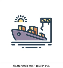 Vector colorful illustration icon for port