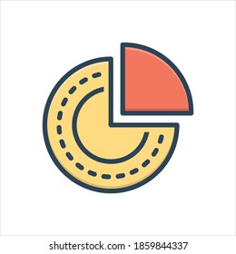 Vector colorful illustration icon for portion