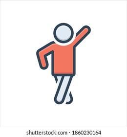 Vector colorful illustration icon for pose