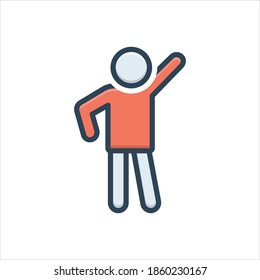 Icono de ilustración de color vectorial para pose