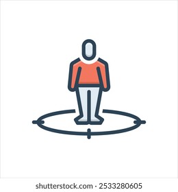 Vector colorful illustration icon for position