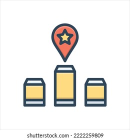 Vector colorful illustration icon for positioning