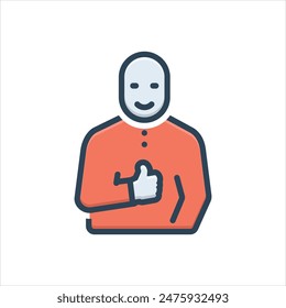 Vector colorful illustration icon for positive body language