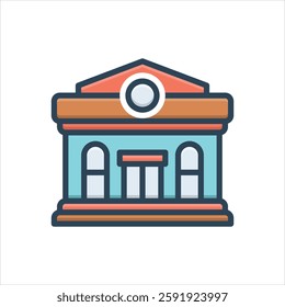 Vector colorful illustration icon for post office