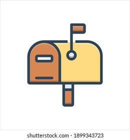 Vector colorful illustration icon for postage