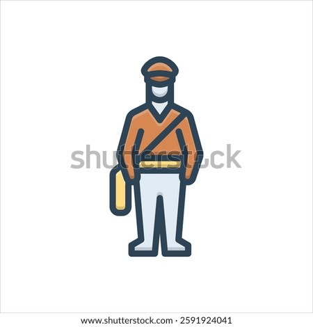 Vector colorful illustration icon for postman