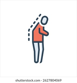 Vector colorful illustration icon for posture