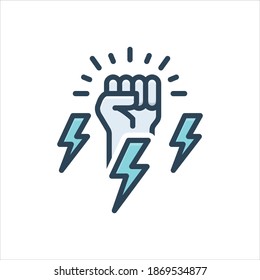 Vector colorful illustration icon for power