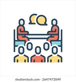 Vector colorful illustration icon for pr consultancy