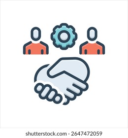Vector colorful illustration icon for pr relationship building