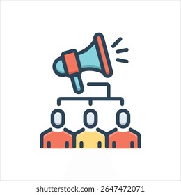 Vector colorful illustration icon for pr campaign