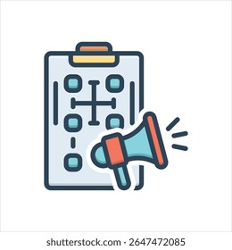 Vector colorful illustration icon for pr planning