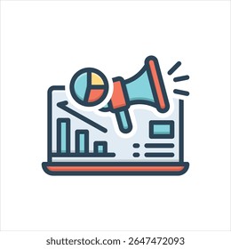 Vector colorful illustration icon for pr metrics