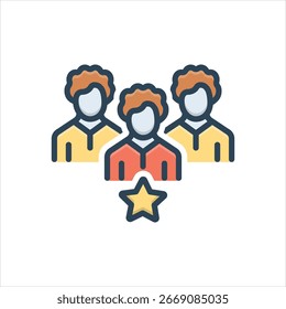Ícone de ilustração colorido vetorial para um desempenho excepcional