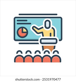 Vector colorful illustration icon for presenting