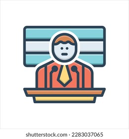 Vector colorful illustration icon for president