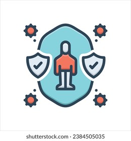 Vector colorful  illustration icon for prevent
