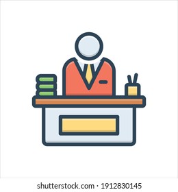 Vector colorful illustration icon for principal