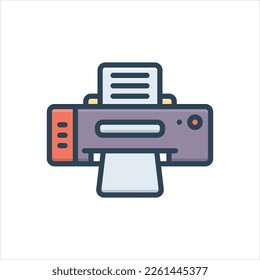 Vector colorful illustration icon for printer