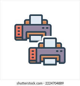 Vector colorful illustration icon for printers