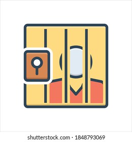 Icono de ilustración de color vectorial para la prisión