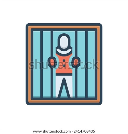 Vector colorful illustration icon for prison