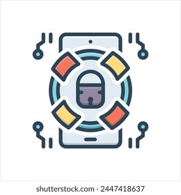 Icono de ilustración colorida de Vector para privacidad