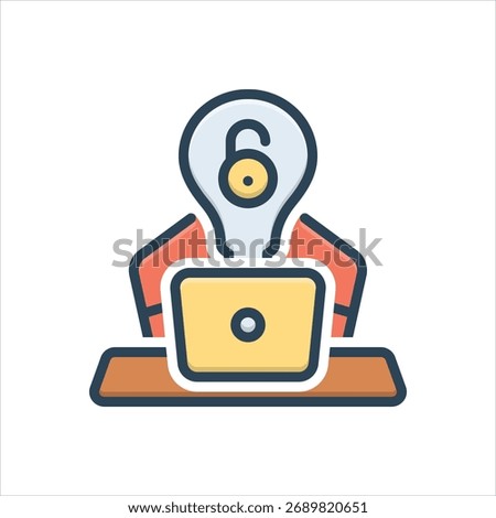 Vector colorful illustration icon for problem solver