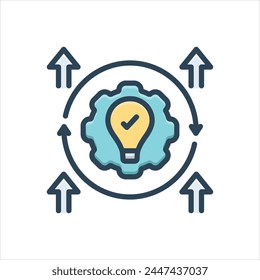 Icono de ilustración colorida de Vector para mejorar el proceso