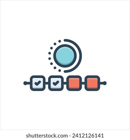 Icono de ilustración de color vectorial para progreso