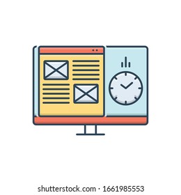 Icono de ilustración de color vectorial para la administración de proyectos