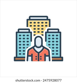 Vector colorful illustration icon for property agent