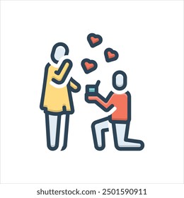 Vector colorido icono de ilustración para proponer