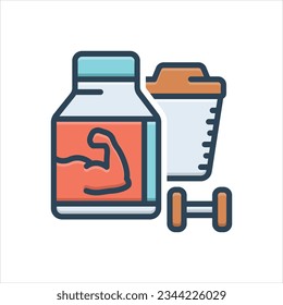 Vector colorful illustration icon for protein