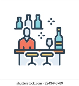 Vector colorful illustration icon for pubs