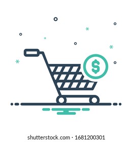 Vector colorful illustration icon for purchase