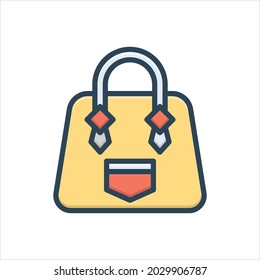 Vector colorful illustration icon for purse