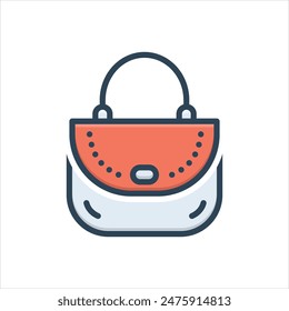 Vector colorful illustration icon for purse