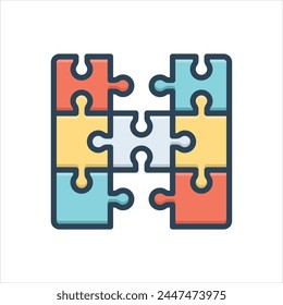 Vector colorful illustration icon for puzzles