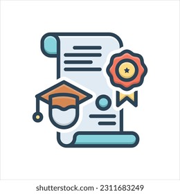 Vector colorful illustration icon for qualifications