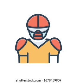 Icono de ilustración de color vectorial para el quarterback