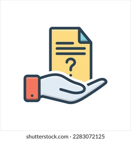 Vector colorful illustration icon for question