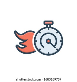 Vector colorful illustration icon for quickly