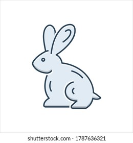 Icono de ilustración de color vectorial para conejo
