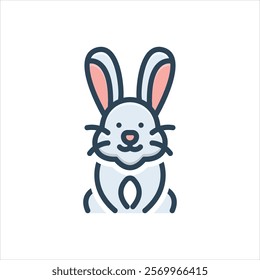 Vector colorful illustration icon for rabbit