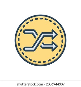Icono de ilustración de color vectorial para aleatorio