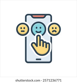 Vector colorful illustration icon for rating